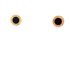 Pre-Loved 18k Rose Gold and Black Onyx Stud Bulgari Earrings