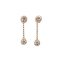 18k Rose Gold 1.30ct Chocolate and White Diamond Earrings
