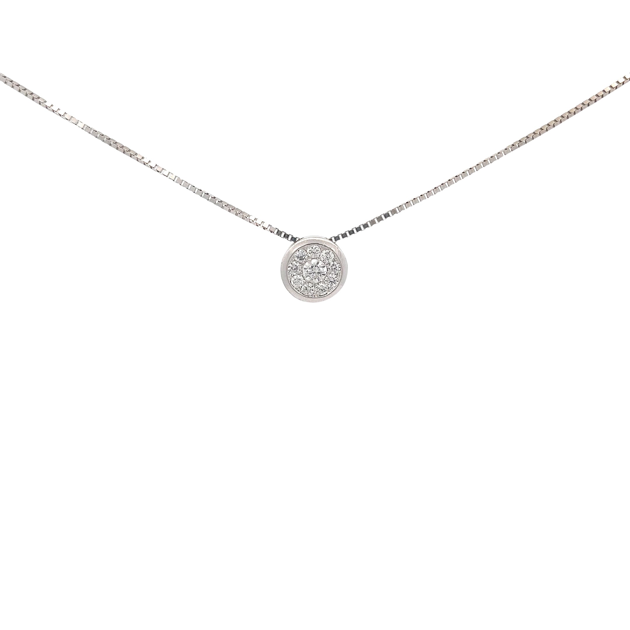 14k White Gold .50ct G VS2  Multi Diamond Cluster Solitaire Pendant