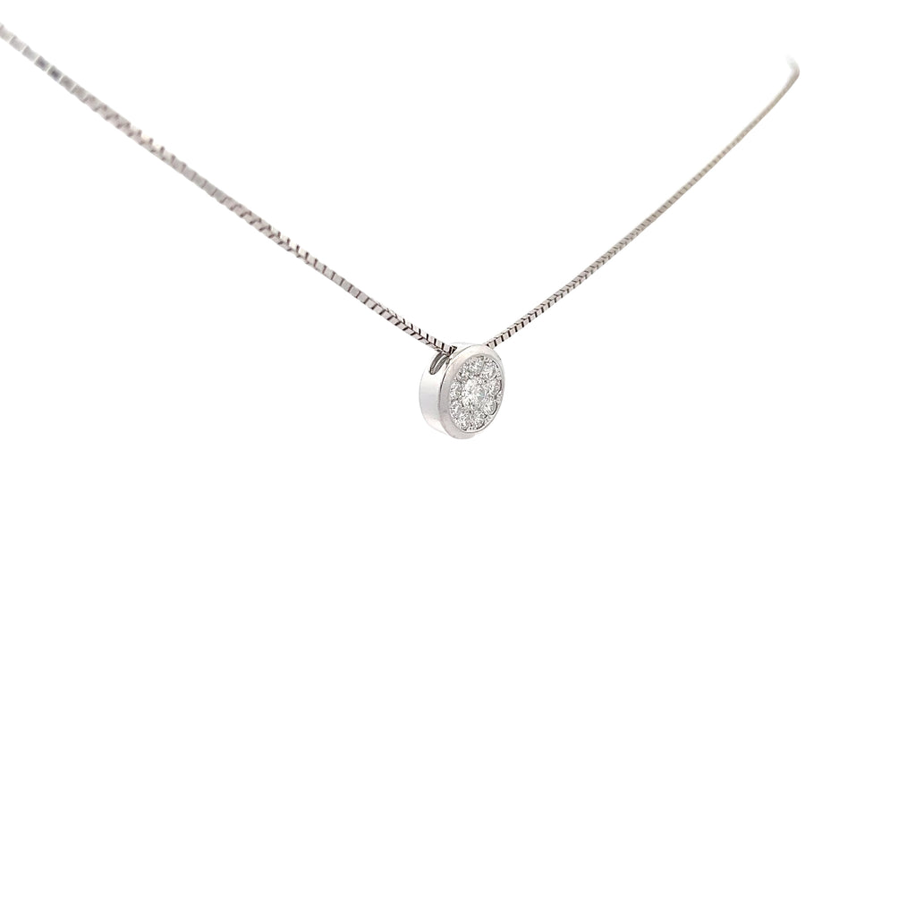 14k White Gold .50ct G VS2  Multi Diamond Cluster Solitaire Pendant