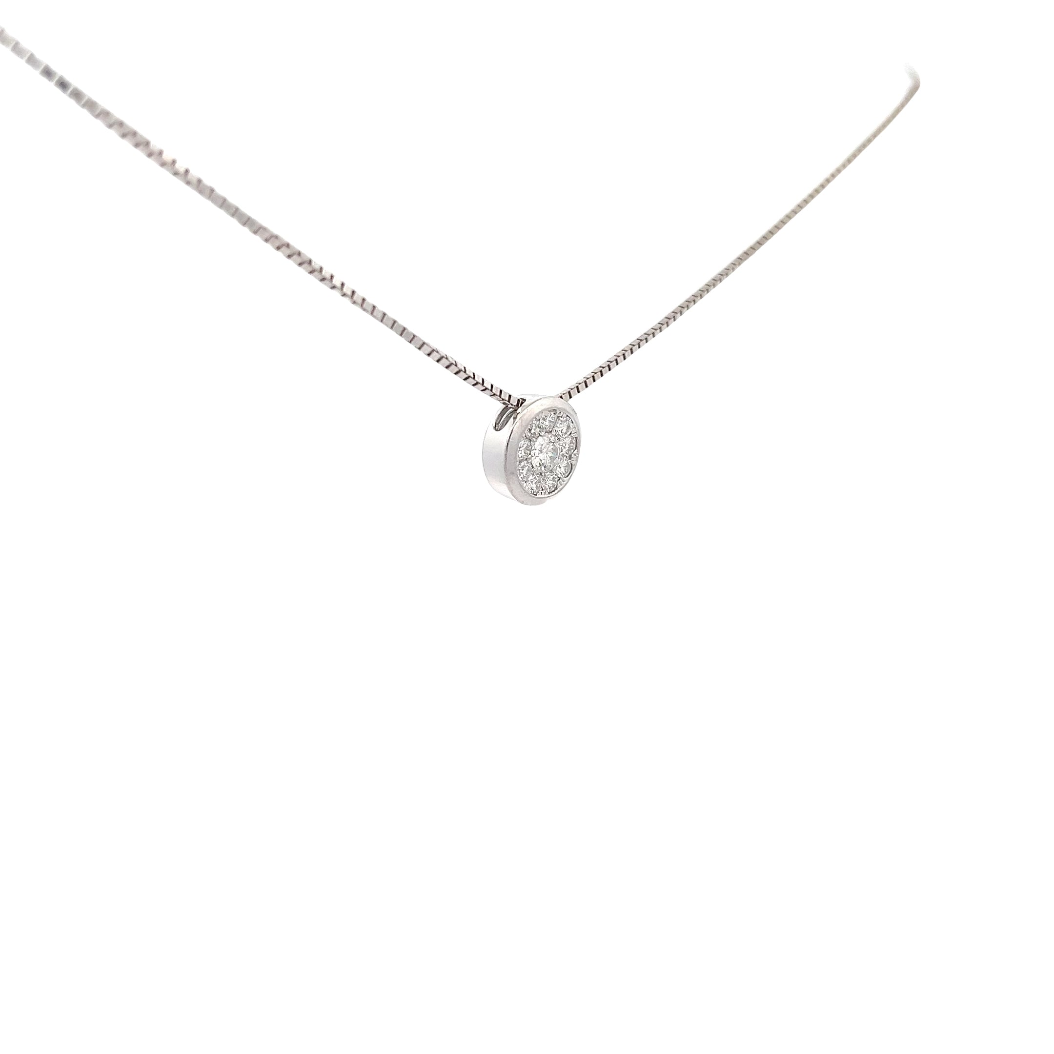 14k White Gold .50ct G VS2  Multi Diamond Cluster Solitaire Pendant