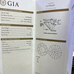 1.05CT F SI1 ROUND DIAMOND GIA