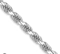 14k White Gold 22.29 Gram Diamond Cut Rope Necklace 22" inch 3.5mm