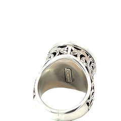 Pre-owned Konstantinos 925 Sterling Silver / 18k Yellow Gold Pear Shape, Round Shape and Princess Cut Topaz Accented Ring Size 6.5