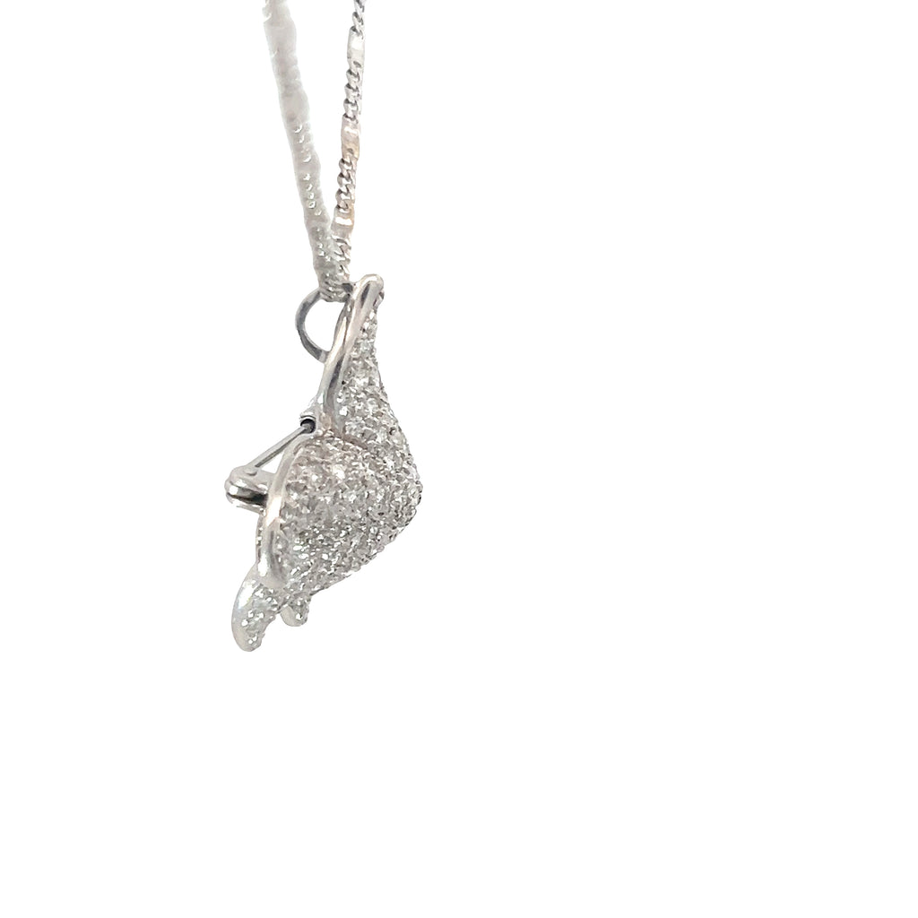 18k White Gold 2.15ct E VS2 Round Diamond Starfish Pin / Pendant 1" 1/4 x 1" 1/4