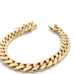 14k Yellow Gold 69.1 gram Men Cuban Link Bracelet 9 mm 8.5 inch