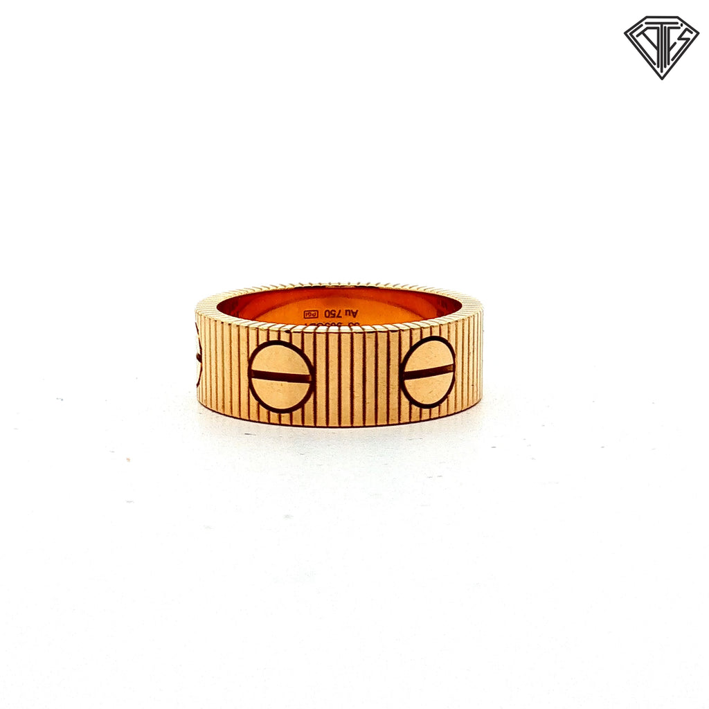 Pre-Loved Cartier "Love Unlimited " Ring 18k Yellow Gold 6.5mm Size 7 with Box/ Certificate
