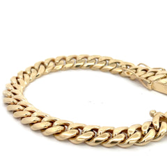 14k Yellow Gold 69.1 gram Men Cuban Link Bracelet 9 mm 8.5 inch