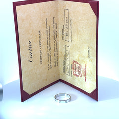 Cartier Mini Love 18k White Gold 3.5mm Band Ring Size 9.5