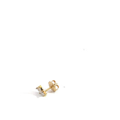 18k Yellow Gold .35ct G SI1 Trapezoid Diamond Single Stud Earring