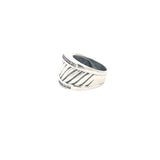 Sterling Silver .35ct G SI1 Channel Set Round Diamond Vintage David Yurman Cigar Cable Ring Size 6