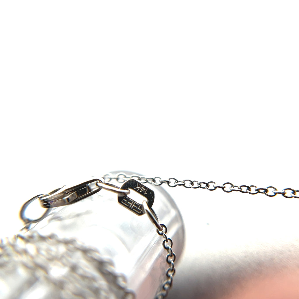 14k White Gold .45ct G SI1 Round White and Blue Diamond Pendant Preloved Bella Bleu Effy