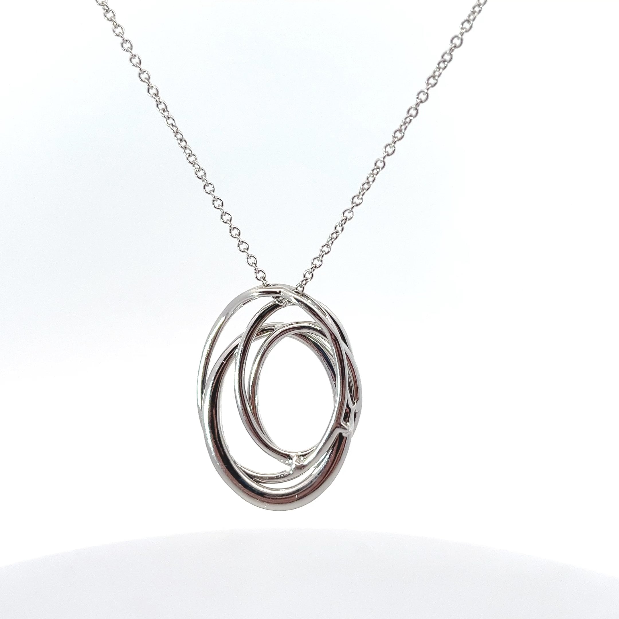 14k White Gold .45ct G SI1 Round White and Blue Diamond Pendant Preloved Bella Bleu Effy