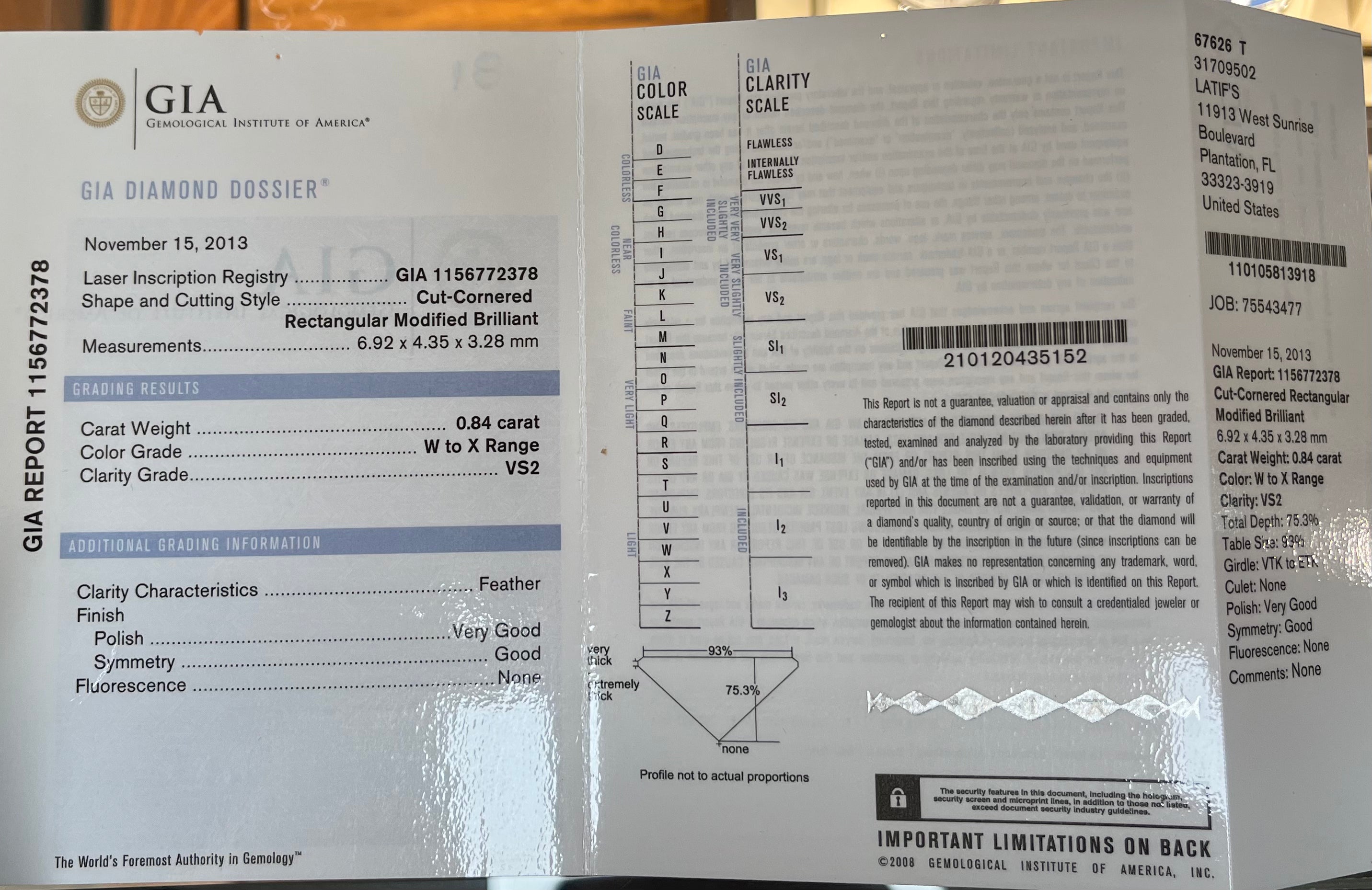 18k Two Tone .84ct W x X Range VS2 Yellow Diamond GIA #1156772378 , .79ct O to P Range VS1 Yellow Diamond GIA # 2151772365 and .75ct G VS1 Round Diamond Dangle Earrings