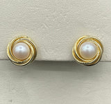 14KY 6MM GOLD/PEARL EARRING
