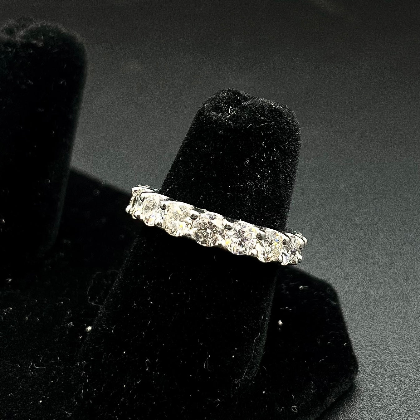 Ladies 14k white gold diamond eternity band ring