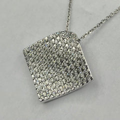 14KW 1.00CT GSI1 DIAMOND SQUARE WAVE PENDANT