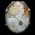 14KW VINTAGE ANTIQUE ITALIAN CAMEO BROOCH
