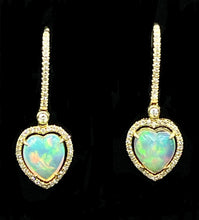 Load image into Gallery viewer, 14KY 4CT ETHIOPIAN OPAL .50CT GVS2 DROP EARRING