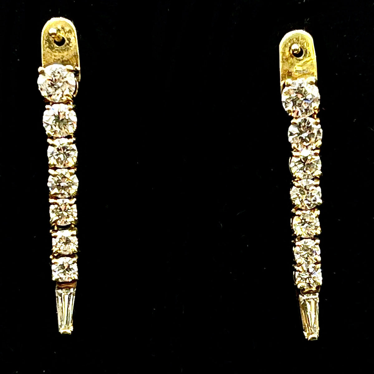 Ladies 18k yellow gold Ladies Diamond Dangle Jacket earrings