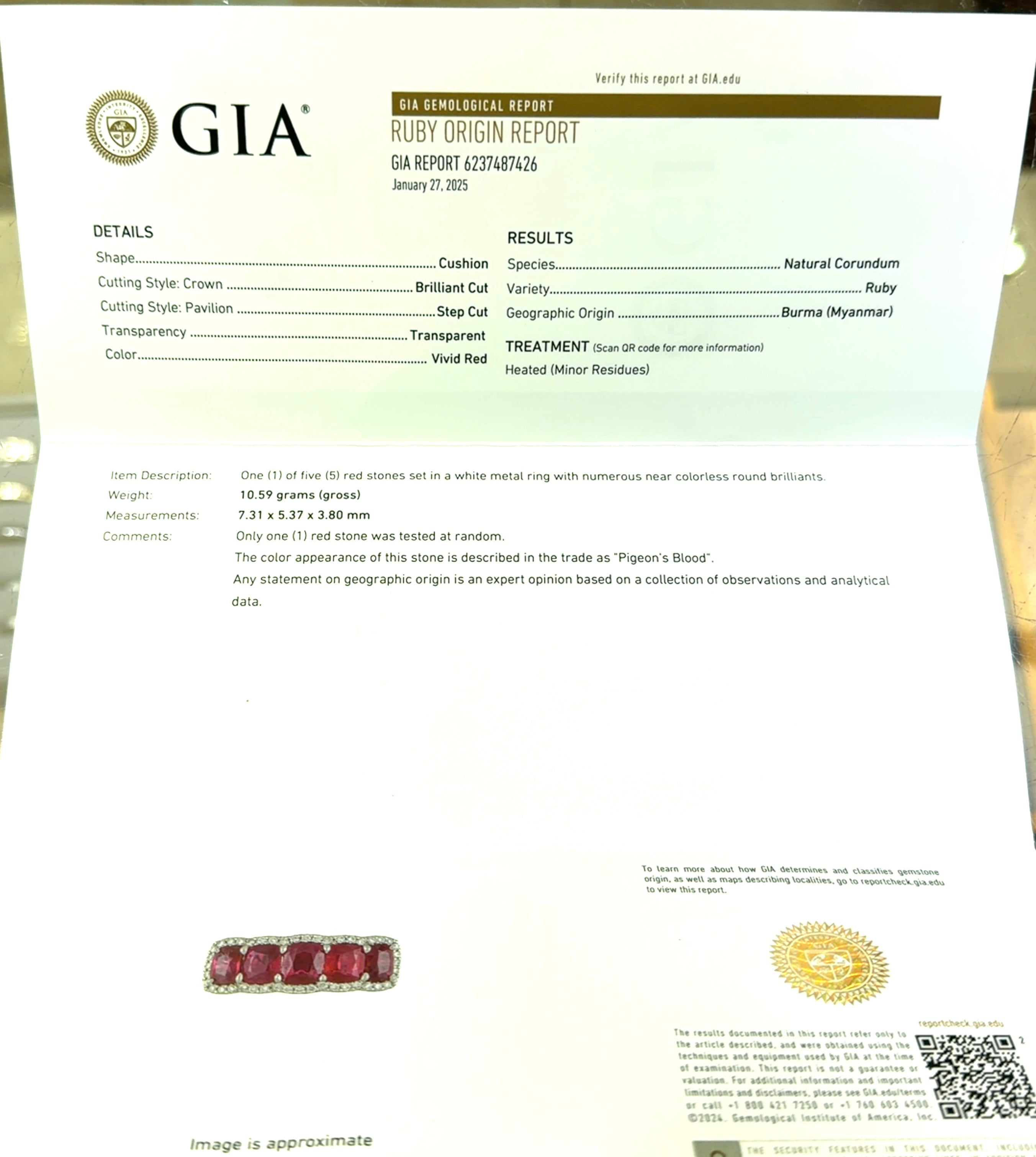 Platinum 6.00ct Cushion Pigeon Blood Ruby Burma/ 3.00ct E VVS2 Round Micro Pave Diamond Ring Size 6.5 Certified By GIA # 6237487426