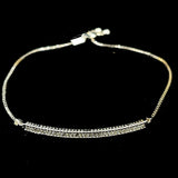 Ladies 14k white gold Bar Bolo Bracelet
