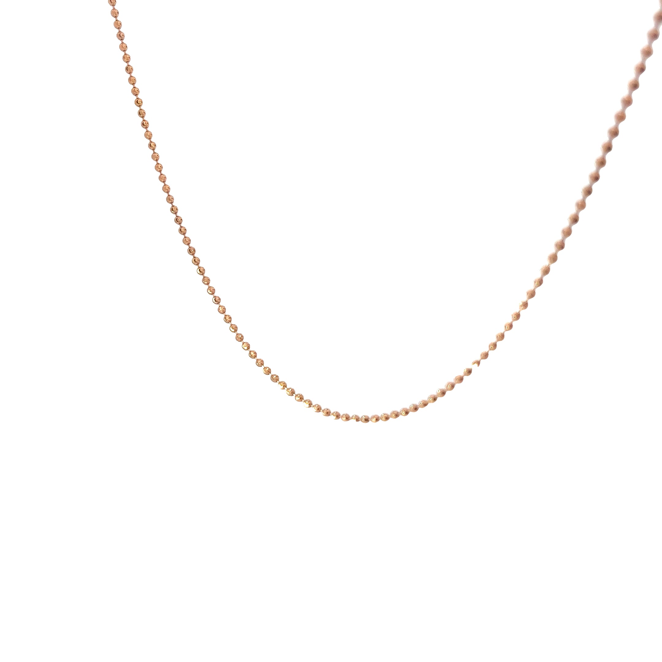 10k Rose Gold Diamond Bead Cut Necklace 5.3 gram 22 inch