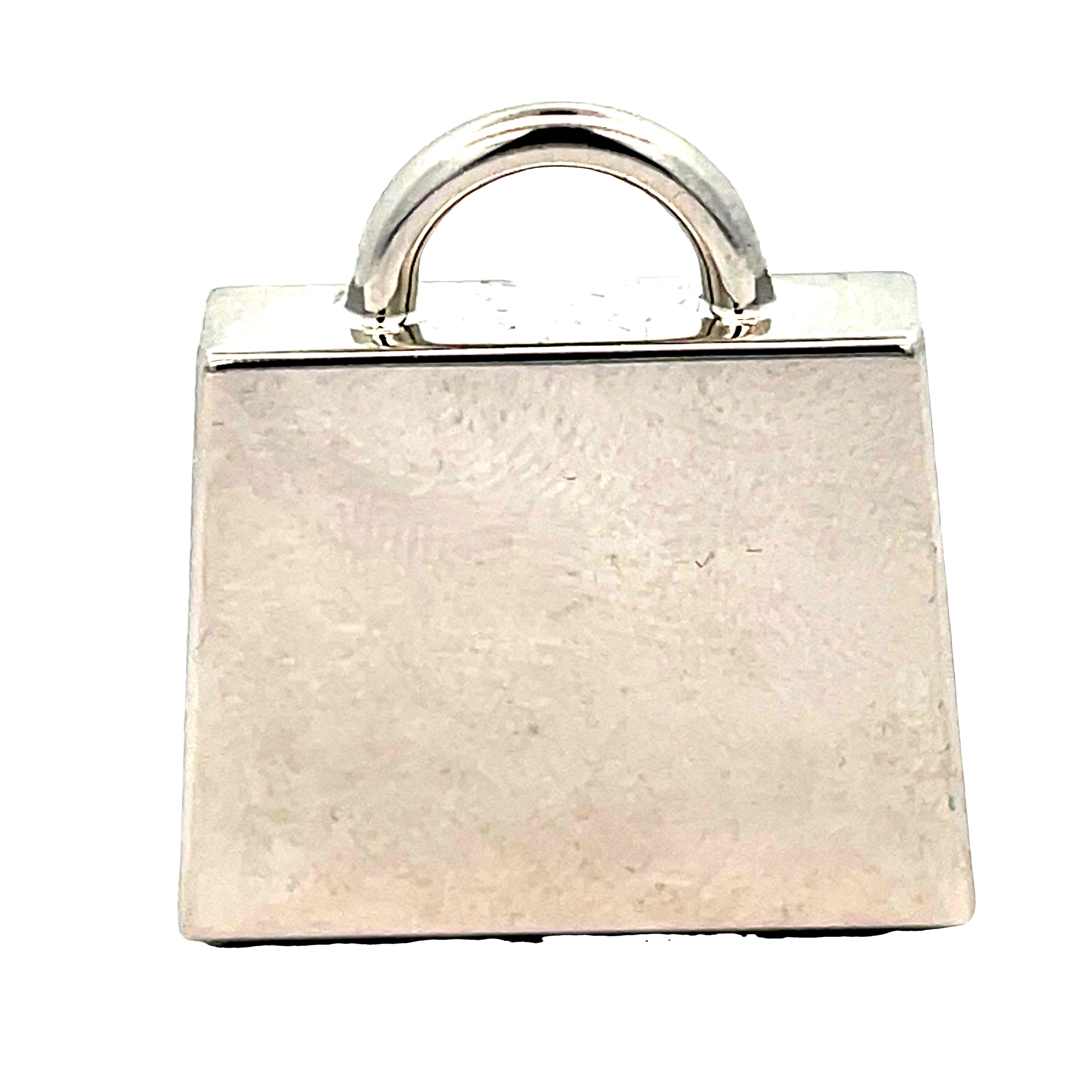 Pre-Owned Hermes Curiosite Kelly Bag Pendant/Charm Metal Silver and Black