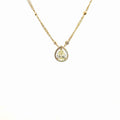 14k Yellow Gold 1.25ct Q VS2 Round Pear Shape /.37ct G VS2 Round Diamond with Diamond By Yard Necklace