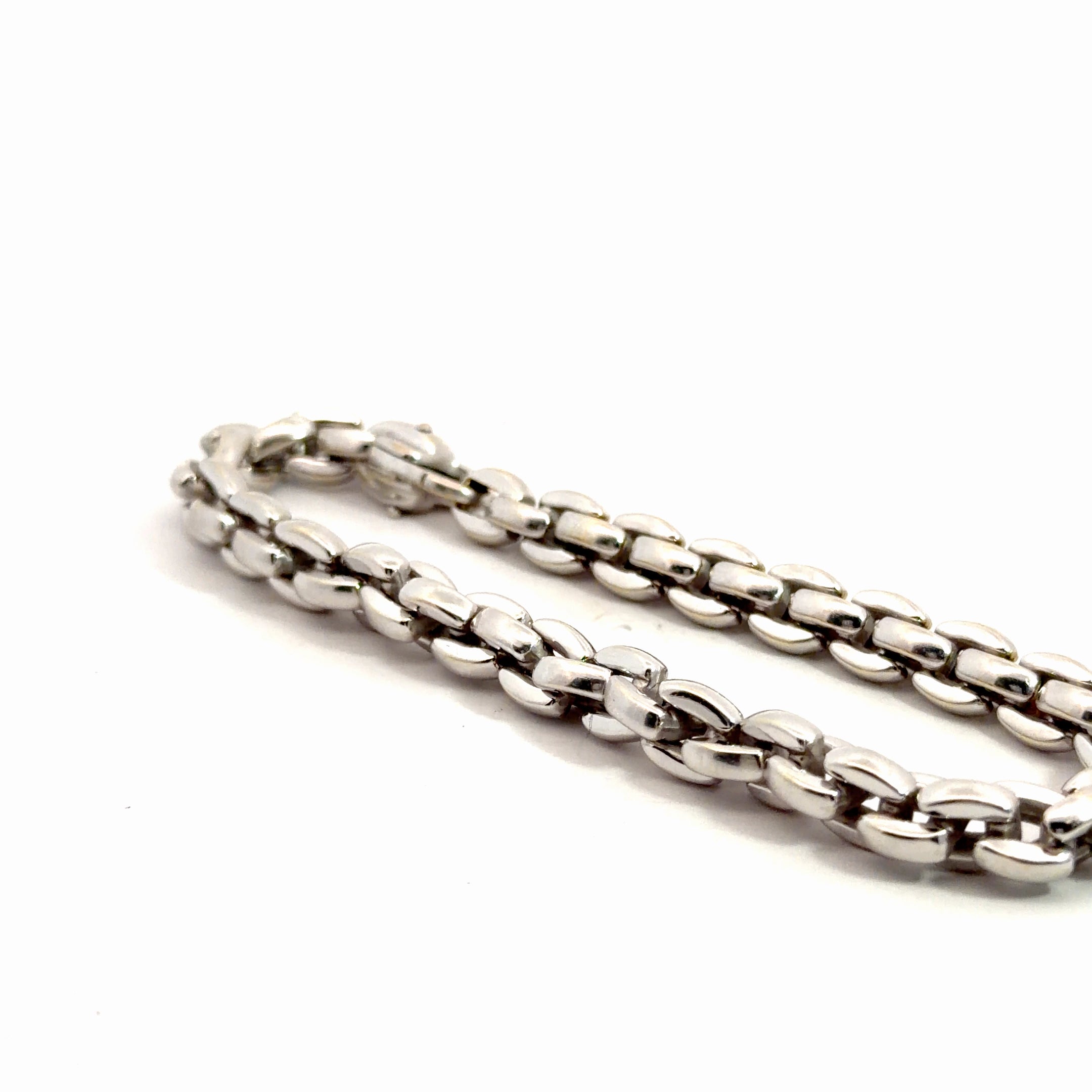18k White Gold 21.0 gram Link Men Bracelet 8"inch