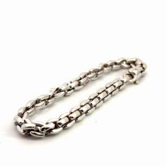 18k White Gold 21.0 gram Link Men Bracelet 8"inch