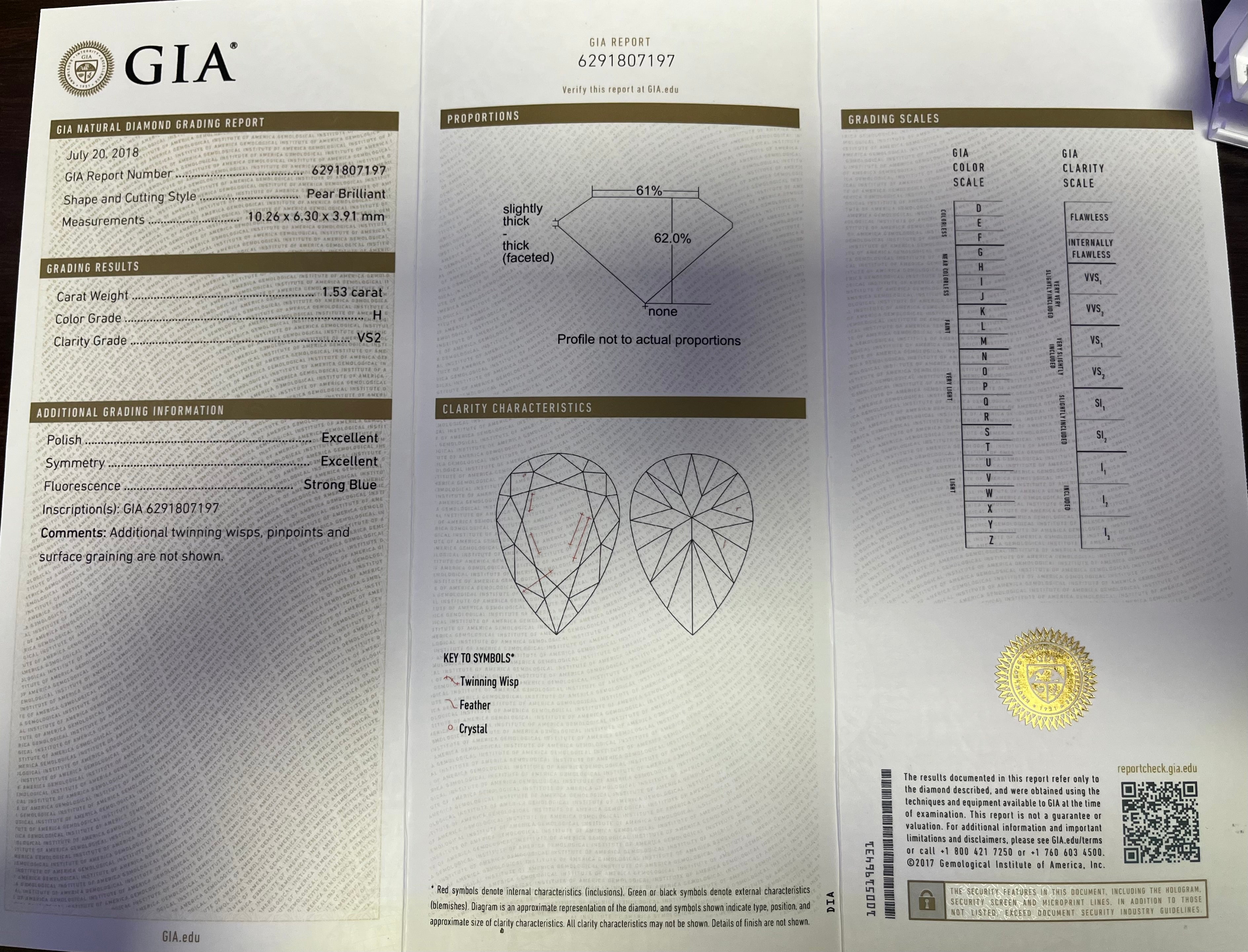 Platinum 1.53ct H VS2 Pear Shape Diamond/2.00ct E VS2 Micro Double Halo and Matching Wedding Bands Certified By GIA #6291807197