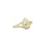 Ladies 18k yellow gold Diamond Pear shaped Mounting Ring