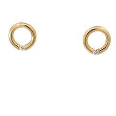 14k Yellow Gold .25ct E VS2 Round Diamond Tension Setting and Floating Diamond Earrings 6.2 gram