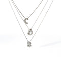14k White and Yellow Gold .05ct G SI1 Round Diamond Initial Necklaces