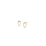 14k yellow gold Wedge shape earring