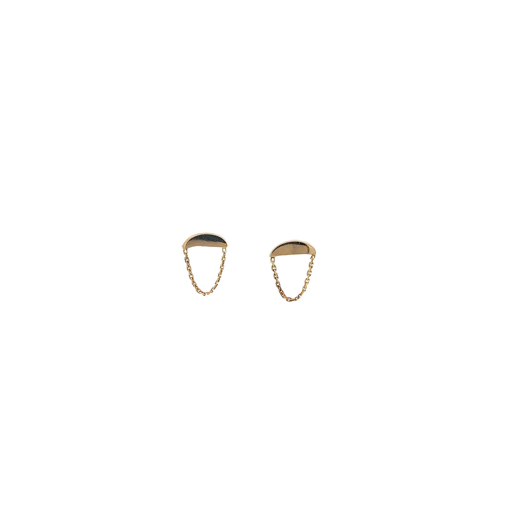 14k Yellow Gold Wedge Shape Earrings