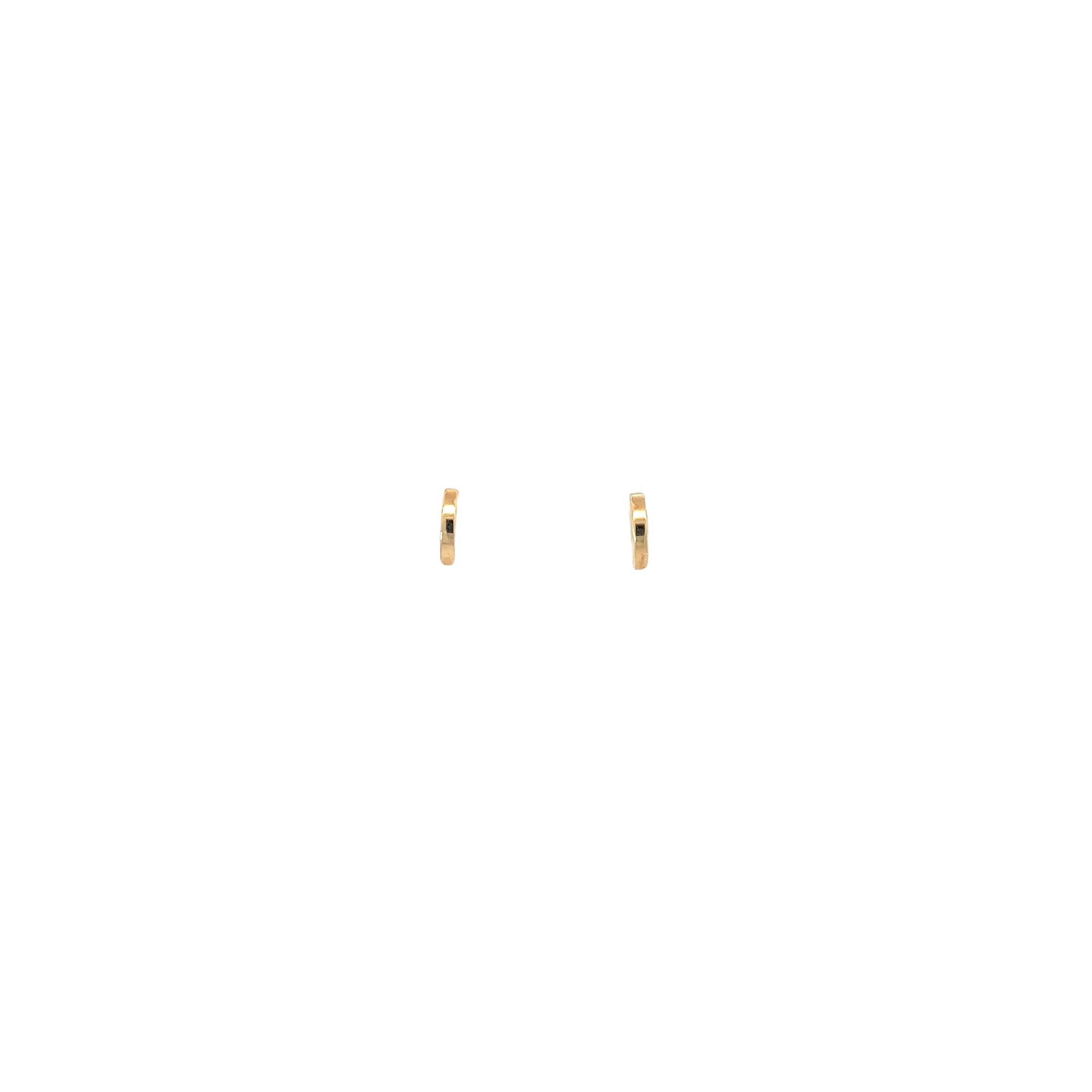 14k Yellow Gold 3D Disc Stud Baby Earrings