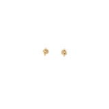 Baby 14k yellow gold 3D half heart stud earrings