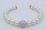Ladies 18k white gold Diamond and Pearl Bracelet