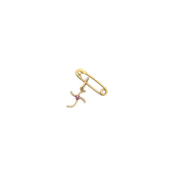 Baby 18k yellow gold Ruby Cross Diaper Pin