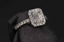 Load image into Gallery viewer, Ladies 18k white gold Emerald cut Diamond engagement Ring