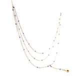 Ladies 14k Yellow Gold Lilac Enamel Necklace