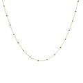 14k Yellow Gold Navy Enamel Beaded Necklace 2.8 gram