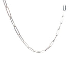 LADIES 14K White HOLLOW PAPERCLIP NECKLACE MEASURING 18" INCH LONG 5.10MM WIDE