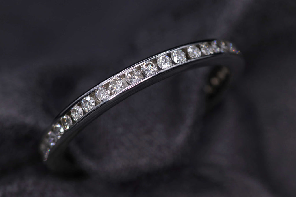 Ladies 14k white gold diamond eternity ring