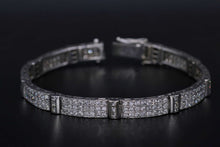 Load image into Gallery viewer, Ladies 14k white gold diamond triple row bracelet