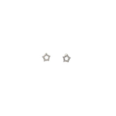 18k White Gold .24ct G SI1 Round Diamond Star Earrings