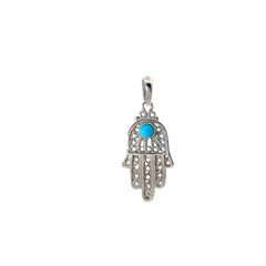 14k White Gold Turquoise khamsa Necklace