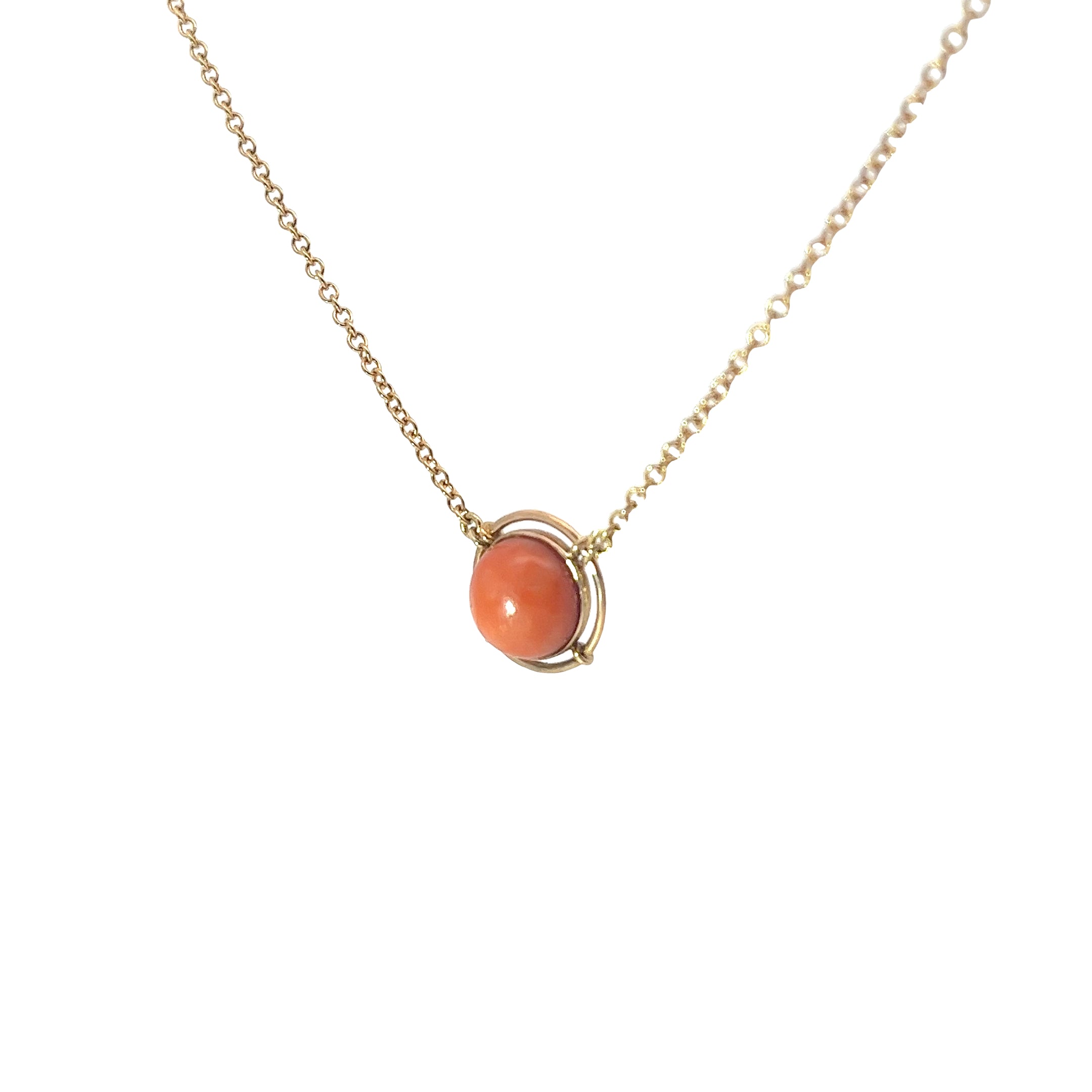 18k Yellow Gold Coral Necklace